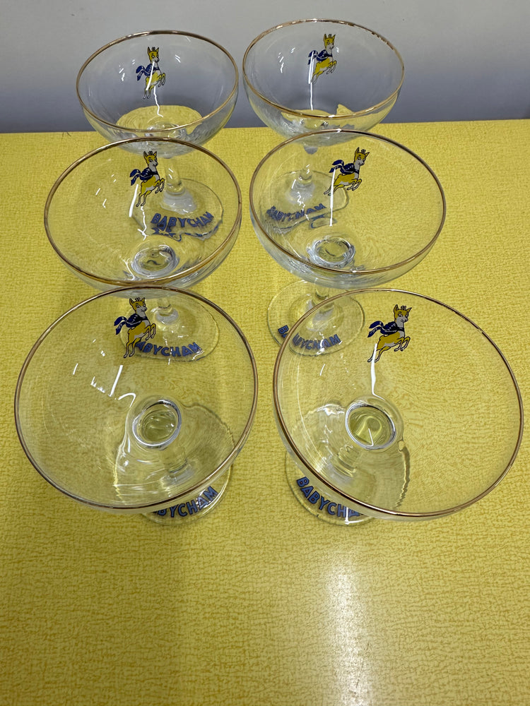 
                
                    Load image into Gallery viewer, Set of 6 original 1970s Babycham Glasses
                
            