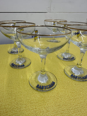 
                
                    Load image into Gallery viewer, Set of 6 original 1970s Babycham Glasses
                
            