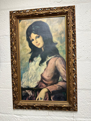 
                
                    Load image into Gallery viewer, 1960s Kitsch  Framed Image of a Gypsy Women
                
            