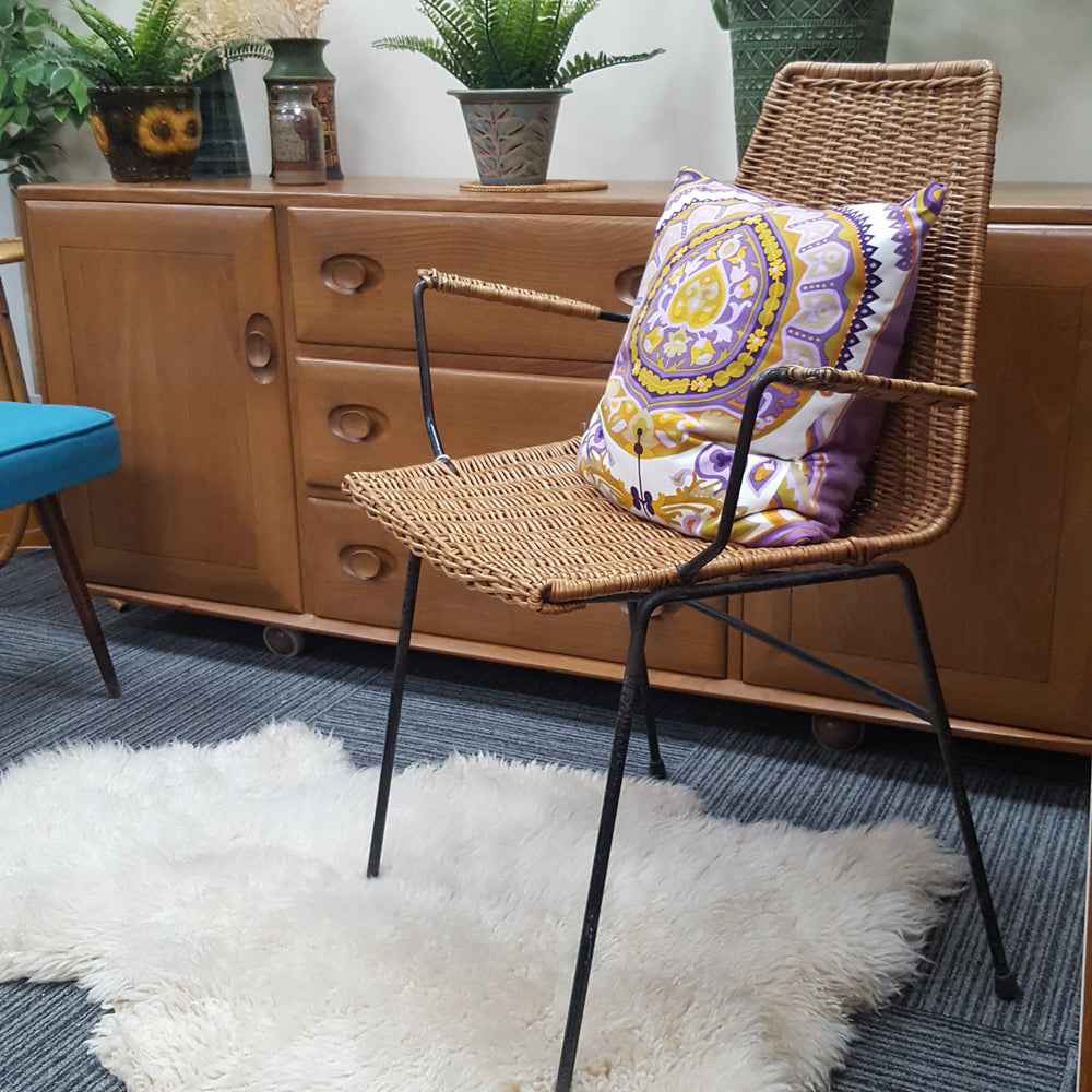 1950s Rattan and Metal Chair