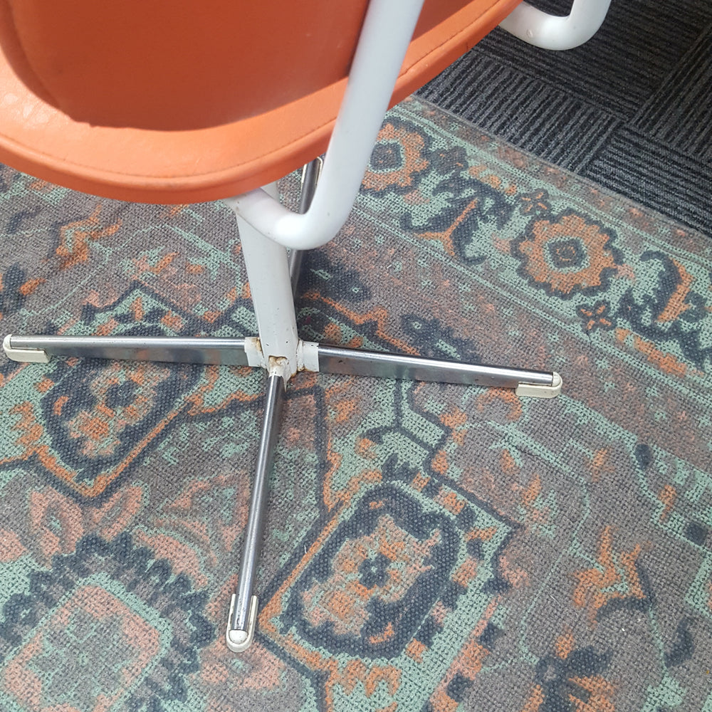 Industrial Style Orange Leatherette Desk Chair